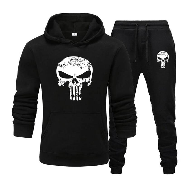 2 Pieces Tracksuit Skull Hooded Sweatshirt +Pants - Skulls Aso